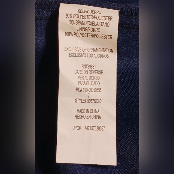 Sequin Hearts NWT Junior's Size 7 Blue Sleeveless Lace Waist Scallop Hem Dress - Picture 9 of 14